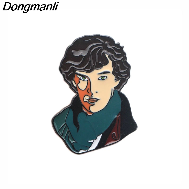 P3068 Dongmanli Бенедикт камбербатч крутые металлические эмалированные булавки и броши для женщин и мужчин нагрудные булавки рюкзак сумки шляпа значок подарки