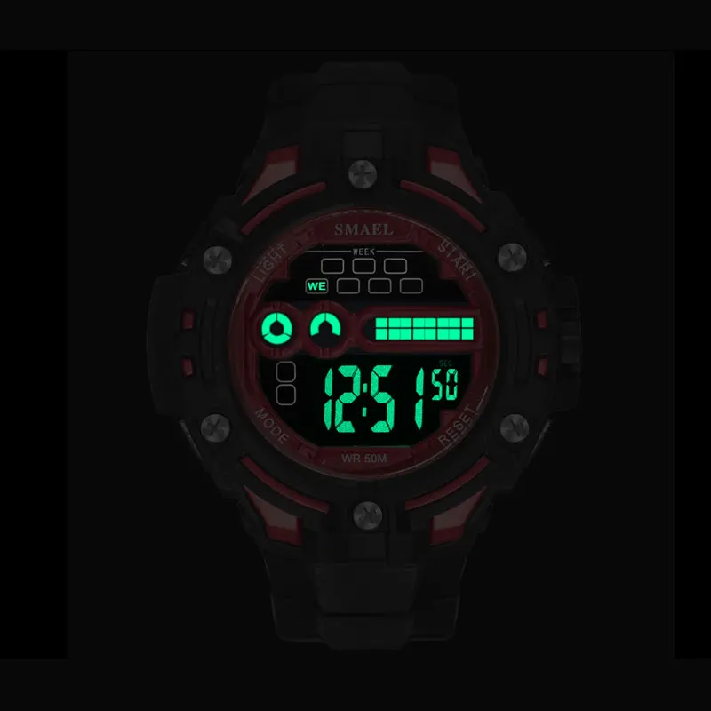 Часы SMAEL Мужские механические цифровые светодиодсветодиодный водонепроницаемые