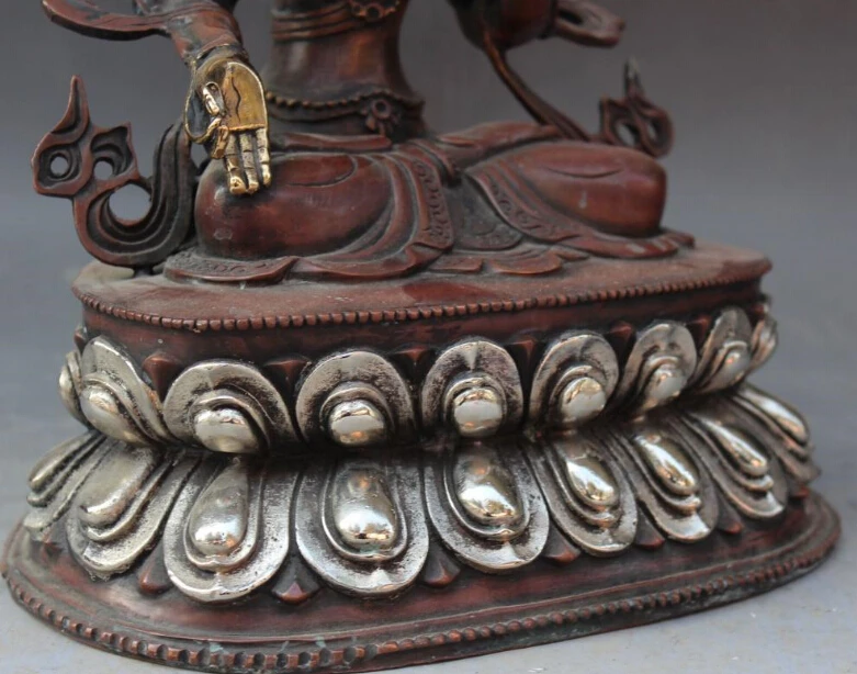 S0655 Фиолетовый Бронзовый Серебряный свинка сиденья лотоса Белая Тара Кван Инь