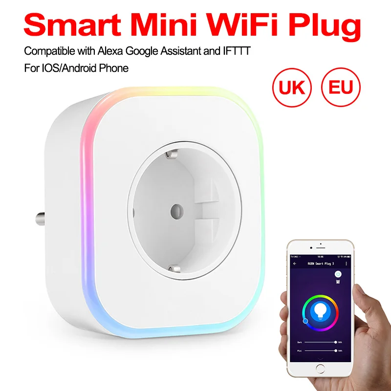 

Wifi Smart Charging Plug Mini Homekit EU UK Socket Charger 10A Smart Socket Voice Control Works with Amazon Alexa Google Home