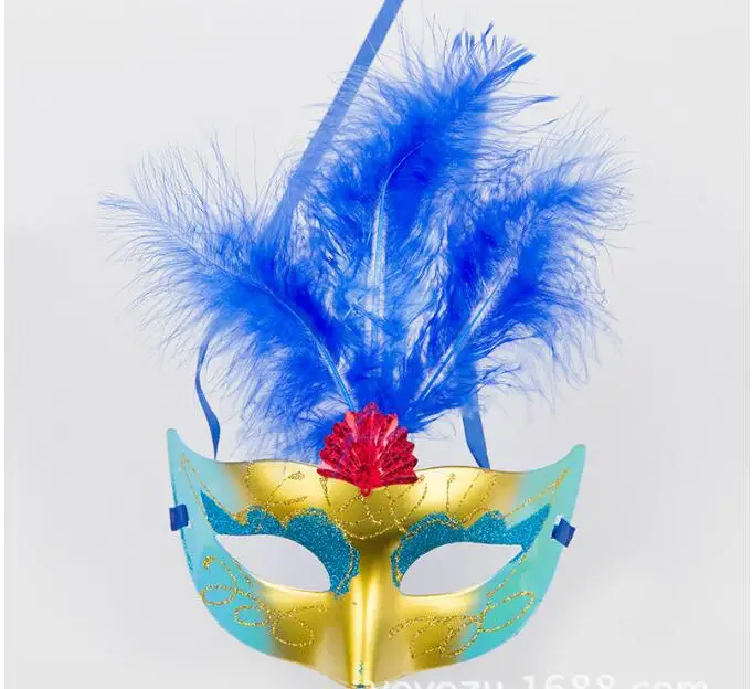 

Halloween holiday masquerade party masks painted feather fluff Dress Funny goggles
