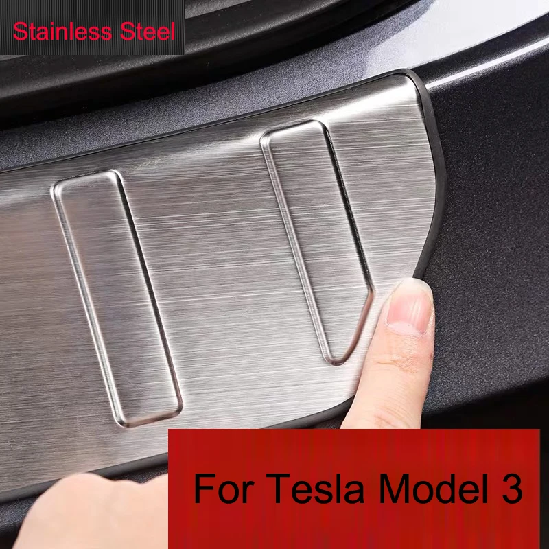 Для Tesla Model 3 1 шт. внешняя панель из нержавеющей стали для багажника автомобиля