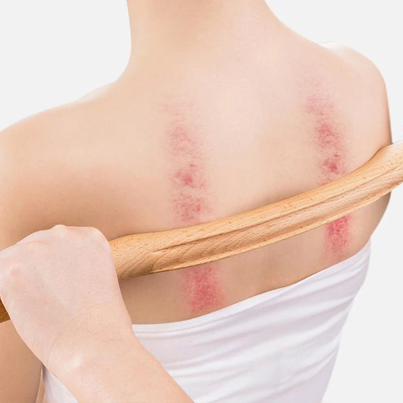 4 Pcs Natural Wood Gouache Massage Scraper Stick Fat Burner Back Shoulder Neck Waist Leg Cellulite Massage Tool Gua Sha slimming