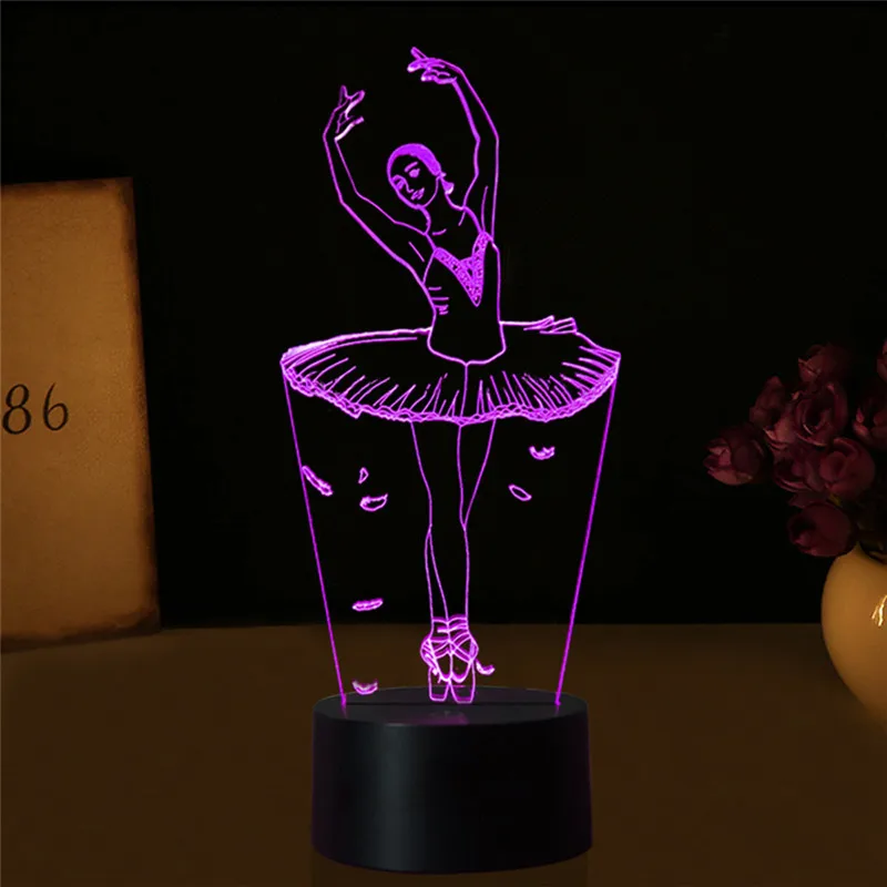 Светодиодный ночник LAIDEYI для балетных девушек с USB 7 цветов|3d night light|night light3d |