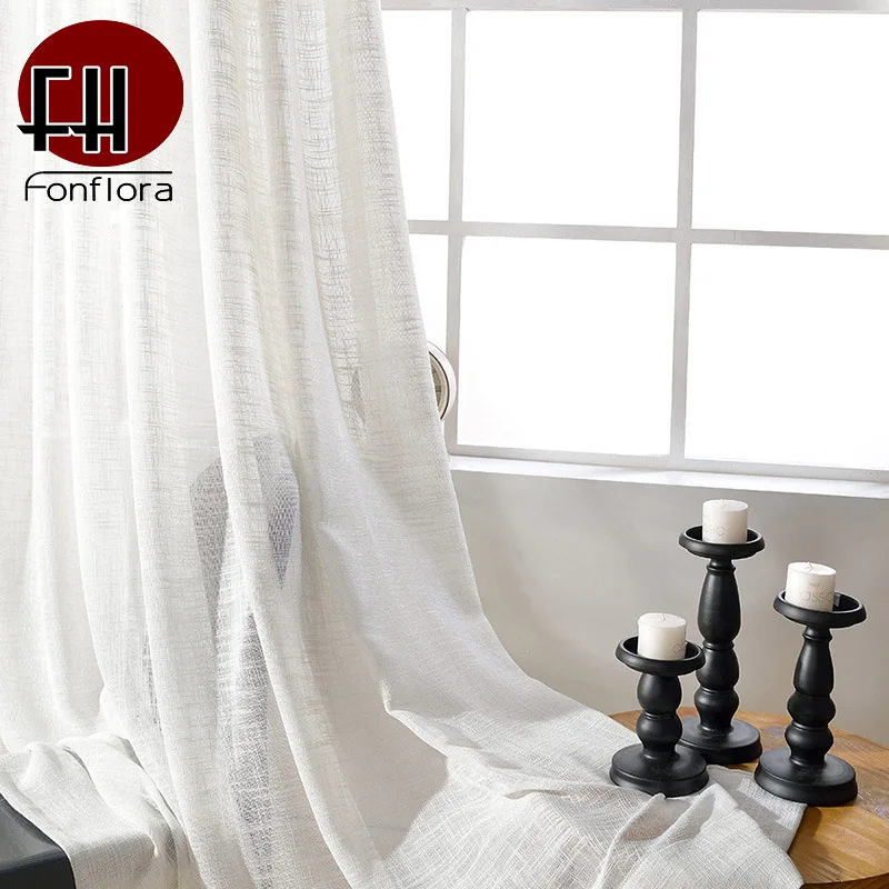 Современные белые тюлевые шторы для спальни однотонные плотные прозрачные