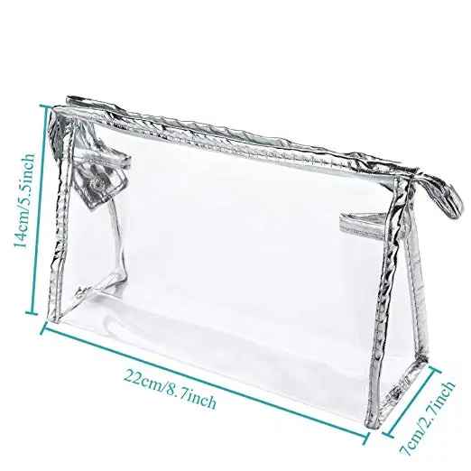 silver Косметика Make Up Bag/Организатор Прозрачный Водонепроницаемый косметичка ПВХ виниловый молнии несессер отпуск дорожные аксессуары орга - Цвет: silver