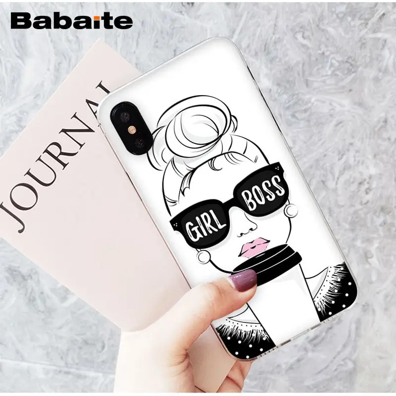 Babaite vogue girl boss Мягкий силиконовый прозрачный чехол для телефона Apple iPhone 8 7 6 6S Plus X XS MAX 5 5S SE XR Чехол для мобильного телефона