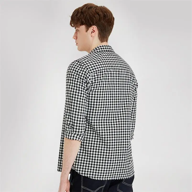 Markless плед мужские рубашки Новинка 2017 года Осень Человек Повседневная футболка из