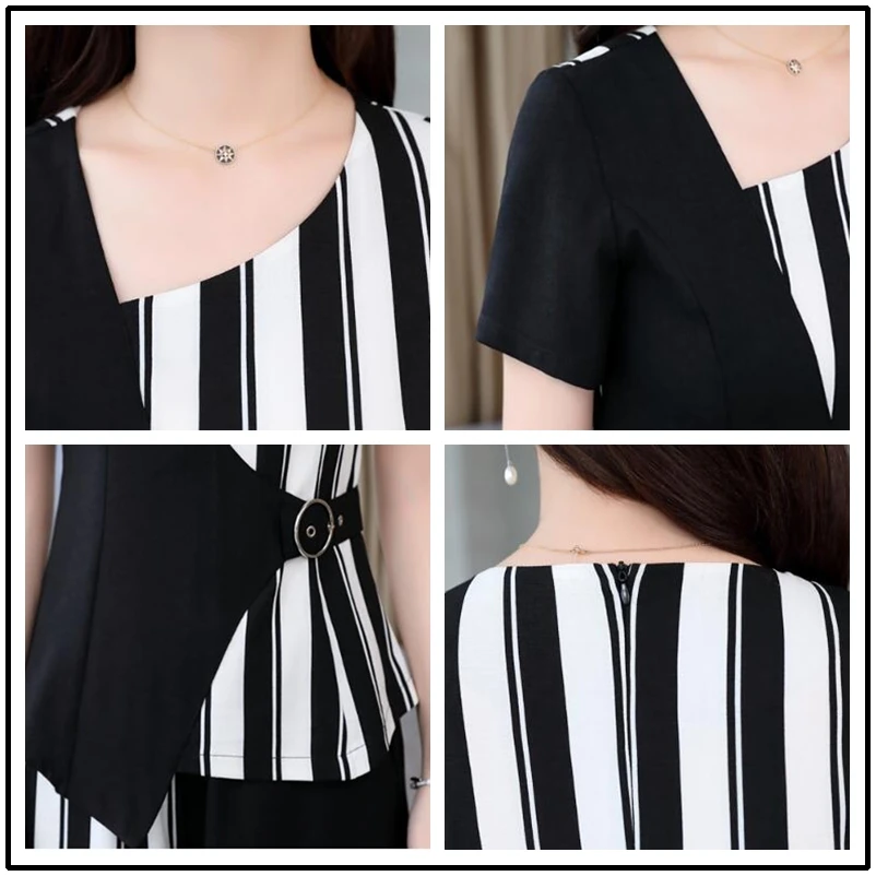 Полосатый Богиня комплект из двух предметов летние костюмы для женщин Мода Ol