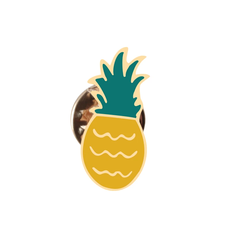 pineapple 3 Эмалированные булавки мультфильм Мода банан ананас Броши для женщин бижутерия хиджаб шляпа джинсовая одежда брошь значок аксессуары подарок - Окраска металла: pineapple 3