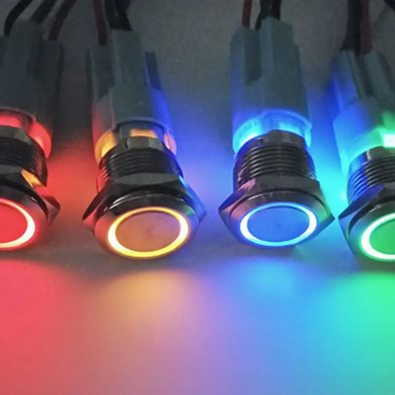 Новый 16 мм защелкивающийся 5 штифтов кнопочный переключатель LED 3V5V 12В 24В 220В