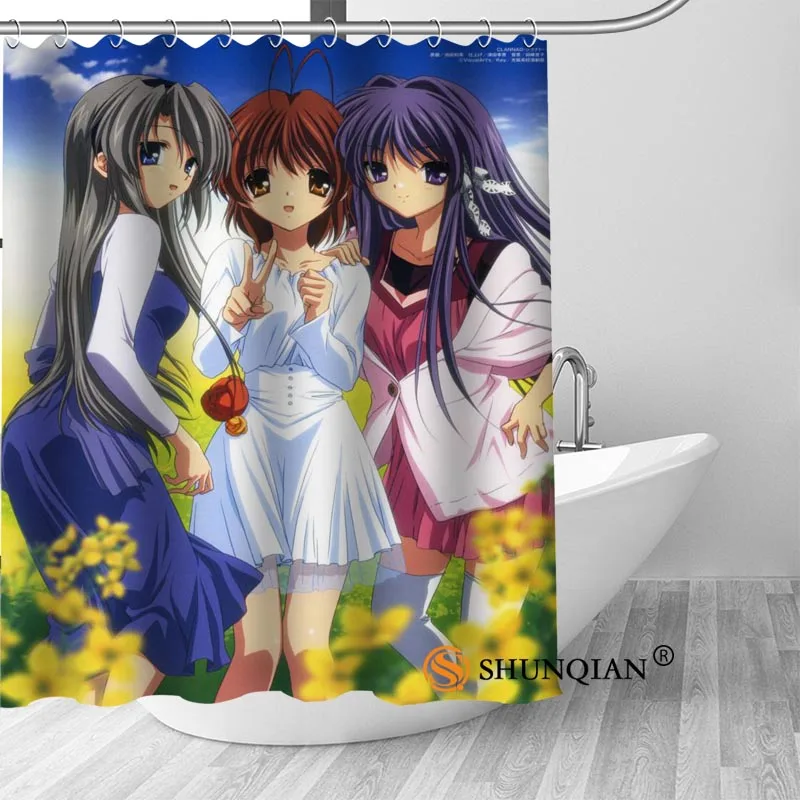 New CLANNAD Anime Shower Curtain Bathroom Decorations For Home Waterproof Fabric Bath A18.1.3 | Дом и сад