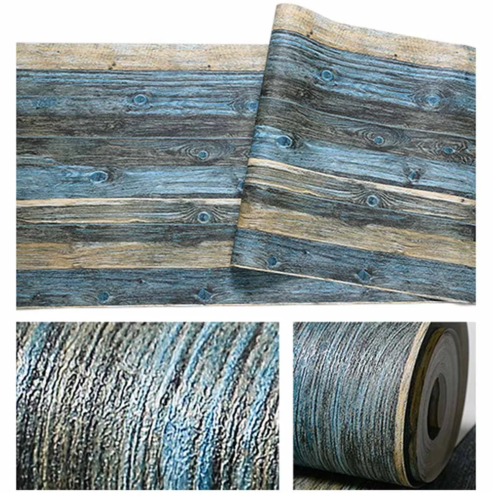 

3D Faux Vintage Plank Panel Wallpaper Wall Mural for Livingroom Bedroom Kitchen