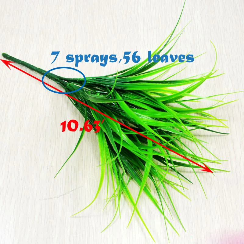 Новая 7 вилочная зеленая имитация пластиковая искусственная трава с