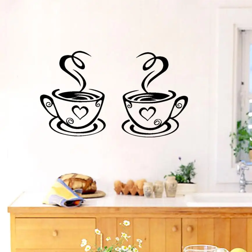 Наклейки на стену красивый дизайн кофейные кружки чай кофе Художественная