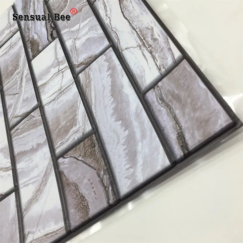 3D прямоугольная рельефная плитка для ванной комнаты линия талии настенные
