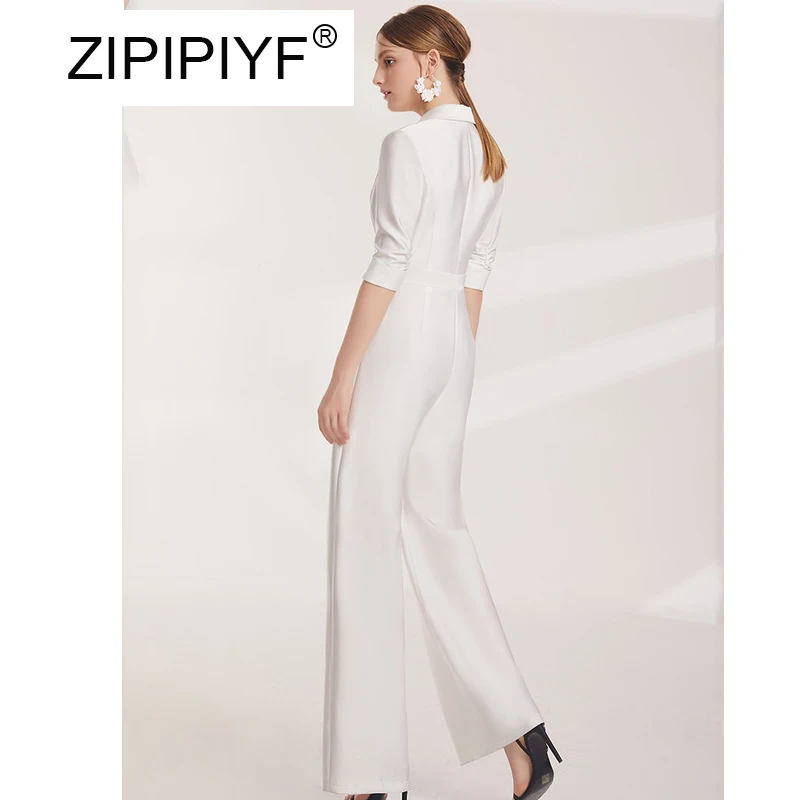 Цельные широкие брюки 2019 женский новый профессиональный костюм прямые чистый