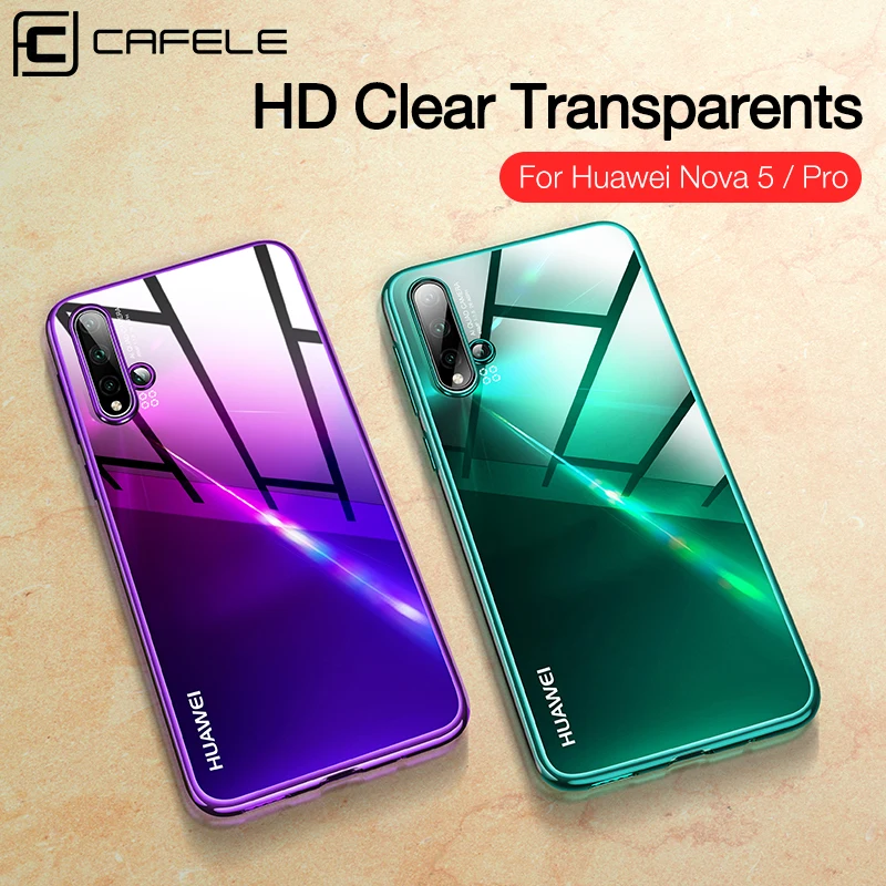 CAFELE Newest plating case for huawei nova 5 pro soft TPU ultra thin Mixed silicon transparent shining |