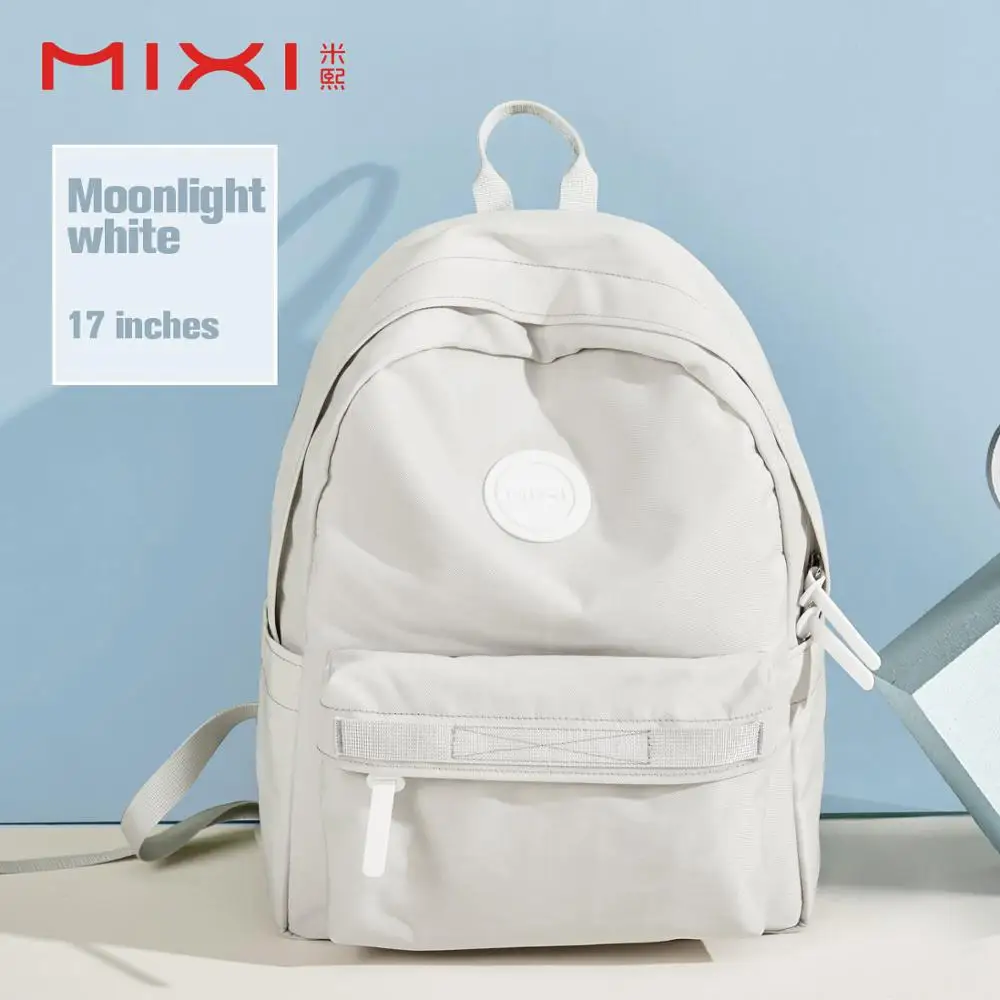 White 17 inches Mixi рюкзак в консервативном стиле женские школьные сумки для подростков Большая вместительная Студенческая сумка через плечо - Цвет: White 17 inches