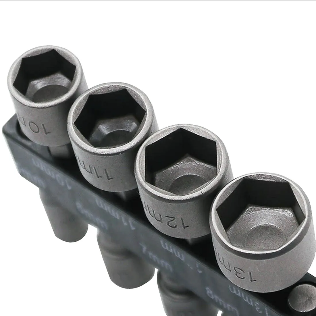 iTECHOR 9Pcs Tools Set 5-13MM Nut Driver Hexagonal Handle Sleeve Socket Hex Shank Kit - Silver Grey For Home Use Hot | Инструменты