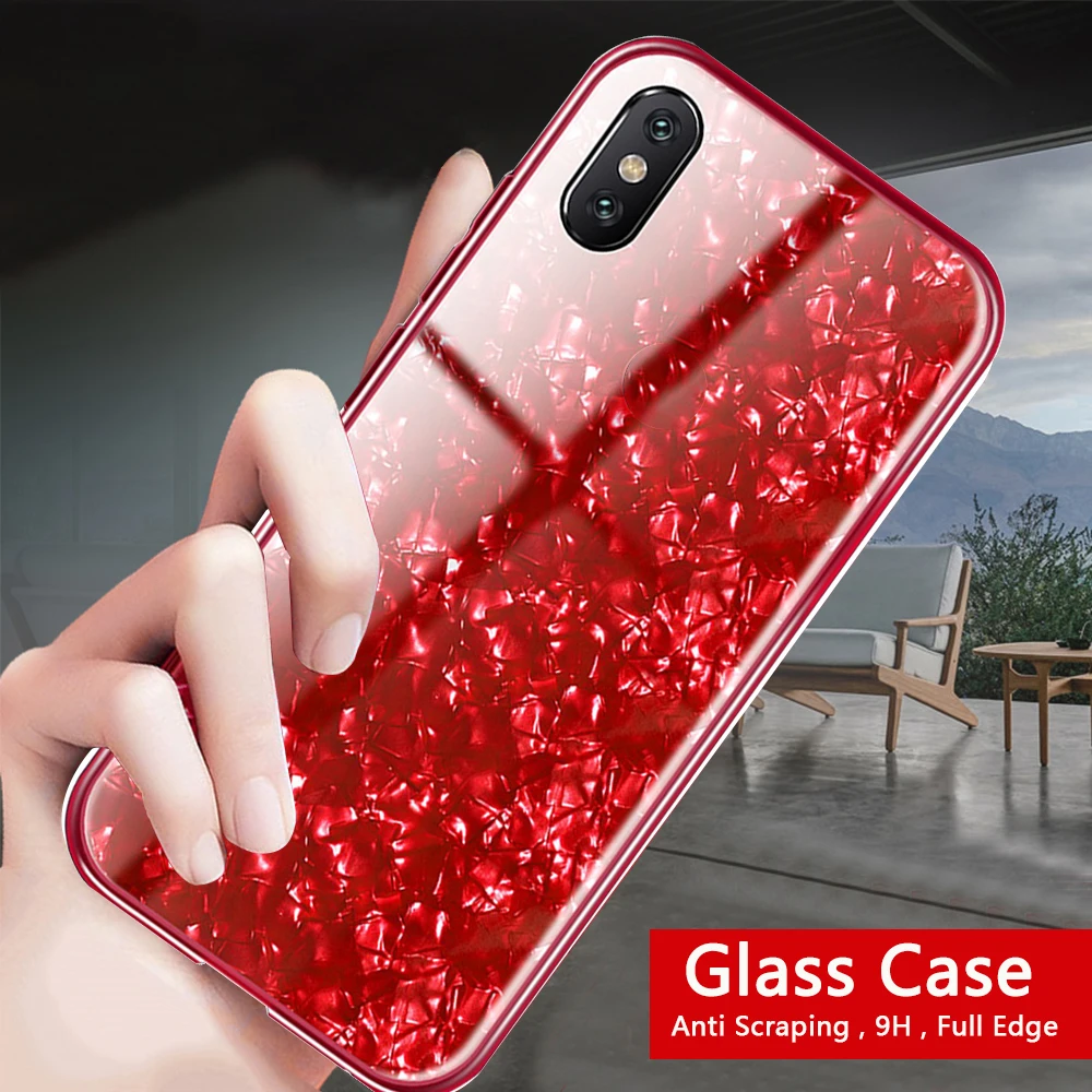 For Xiaomi MI A2 Lite Case Hard Tempered Glass Cover Xiomi Mi Max 2 3 Redmi Note 5 6 Pro Cases Coque |