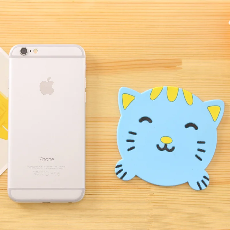 5pcs Cartoon Animal heat Resistant silicone mat Cute Round Coasters Placemats For Table Mats Dinner stand under hot Cushion | Дом и сад