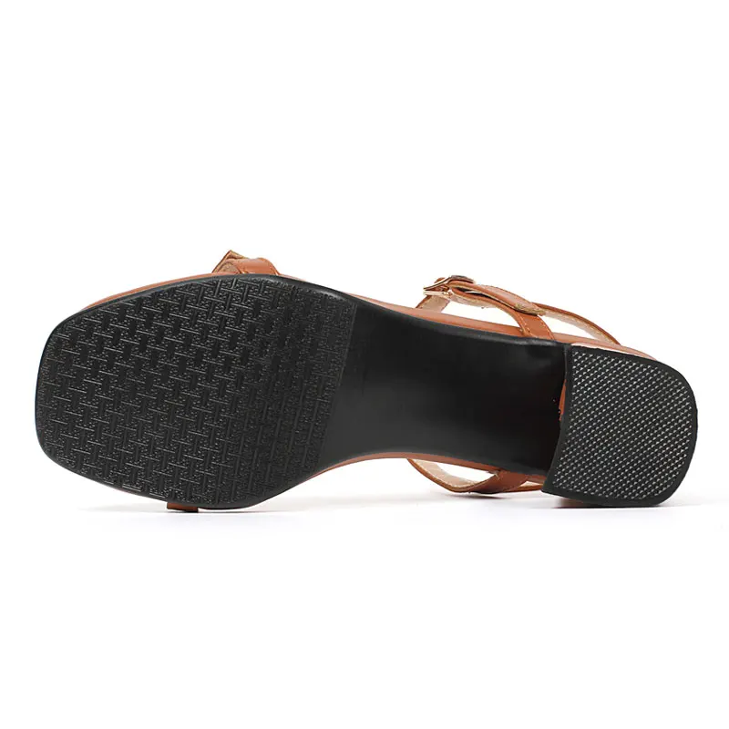 

Fanyuan Women Sandals Comfortable Soft Sandals Concise Fashionable Women's Shoes Buckle Ankle Strap Square heel Women Shoes