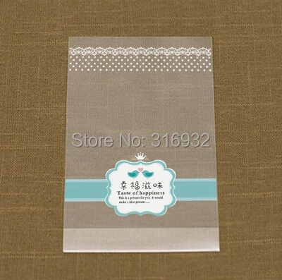 

Chinese plastic taste of happiness style Printed cookie bags plastic candy Biscuit Packaging Bag Wedding Candy Gift Bags party