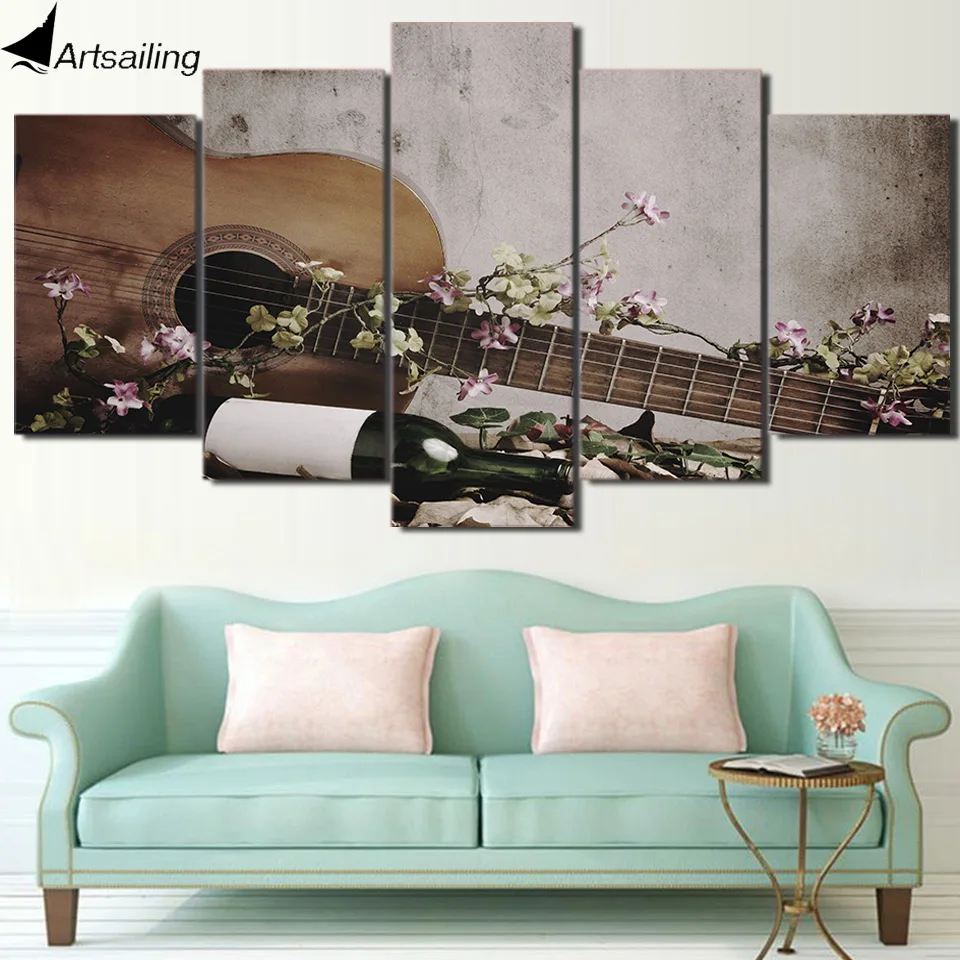 HD Печатный 5 шт. Холст Искусство винтажная фоторамка модульная Озерная стена