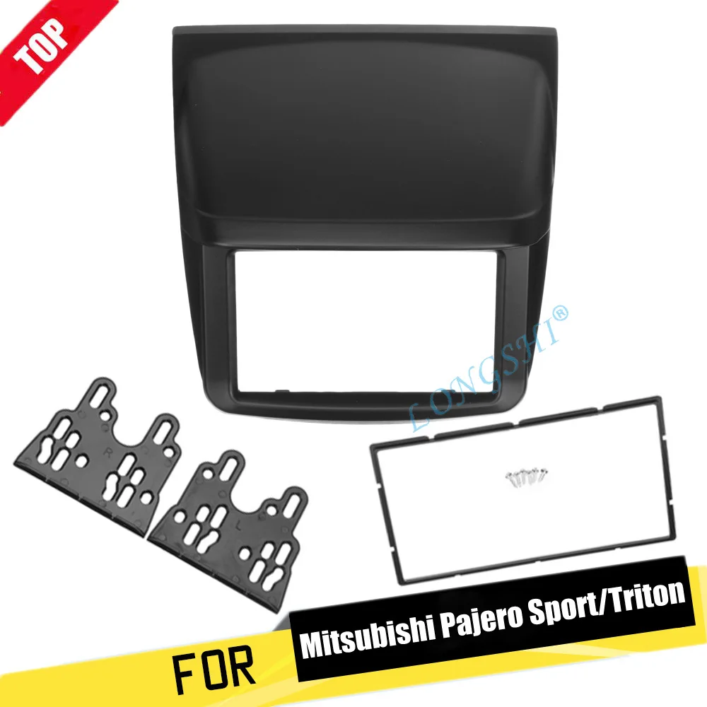 Один/двойной Din фасции для Mitsubishi Pajero Sport Triton L200 Радио DVD стерео панель тире Монтажная Установка отделка комплект 2din - Название цвета: 2Din