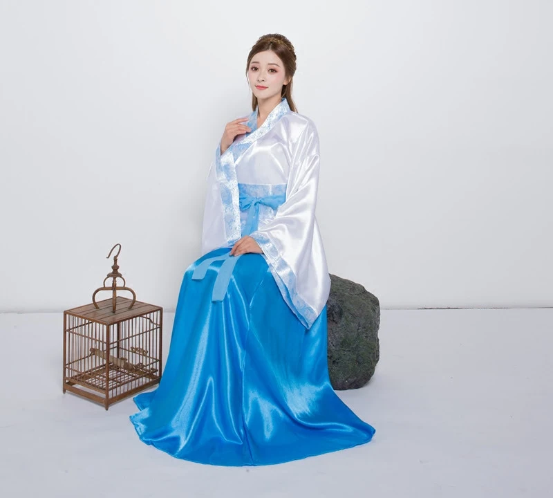 Костюм Женский Тан костюм ханьфу официальный с двойной обмоткой Qu Yuan костюмы шоу