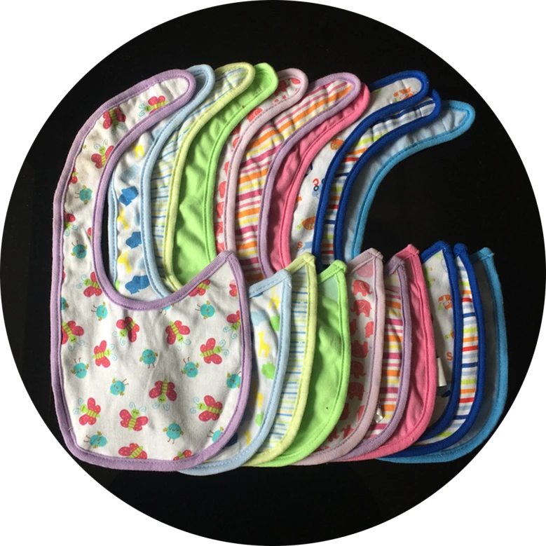 Free Shipping 30pcs/lot Baby Boys &amp Girls Double Layers Pure Cotton Bibs | Детская одежда и обувь