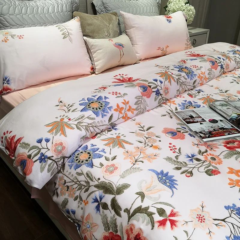 Высококачественные двухсторонние тканевые простыни в цветочном стиле с