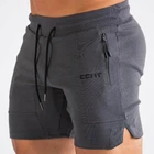 Шорты мужские спортивные эластичные, повседневные облегающие однотонные спортивные штаны для фитнеса и бега, лето 2019
