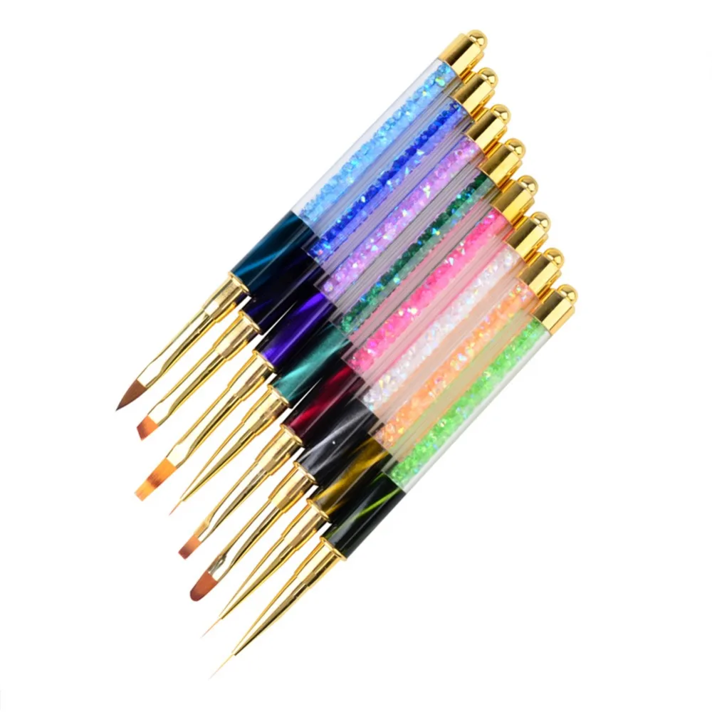 1 шт. Стразы кошачий глаз акриловая ручка дизайн ногтей с кисточкой Рисование