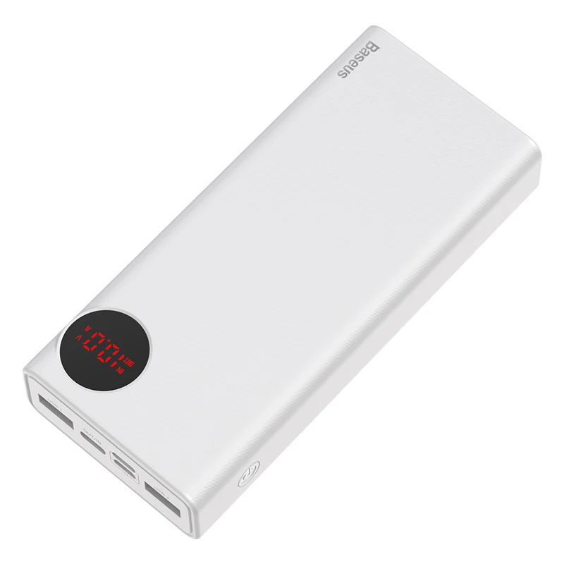 White Baseus 20000 мАч Внешний аккумулятор USB C PD Быстрая зарядка 3,0 20000 мАч Внешний аккумулятор для Xiaomi Mi 9 портативное Внешнее зарядное устройство - Цвет: White