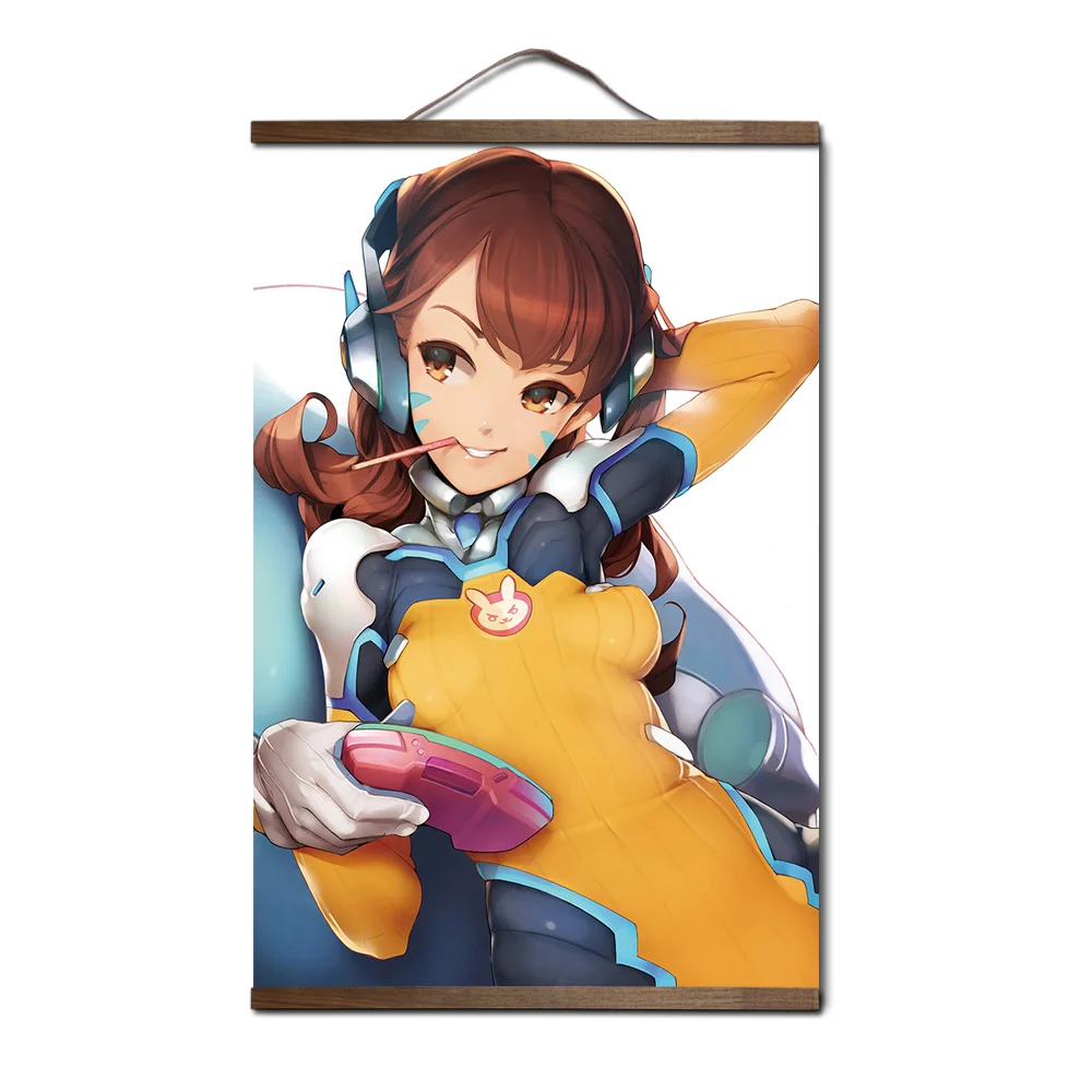 23 Overwatchs d. va плакат для HD холст декоративные постеры настенная живопись с твердой древесины подвесной прокрутки - Цвет: 23