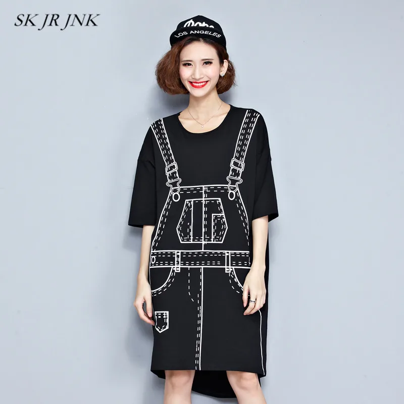 Летнее джинсовое платье с бретельками 4XL 5XL черная футболка Поддельные 2 шт. жира