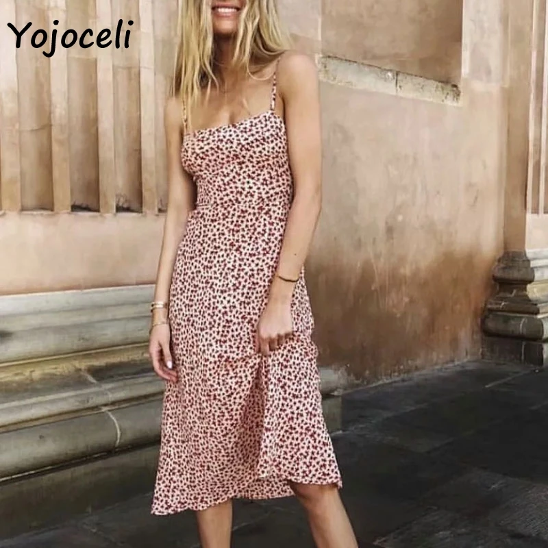 Yojoceli 2018 осень платье с принтом для девочек женщин boho пляж Платье хлястиками до