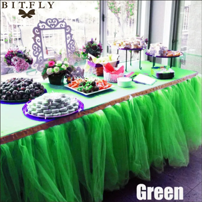 green 29 цветов, полиэстер, однотонная 100*80 см юбка-пачка для стола, рождественские принадлежности,, свадебная фатиновая юбка - Цвет: green