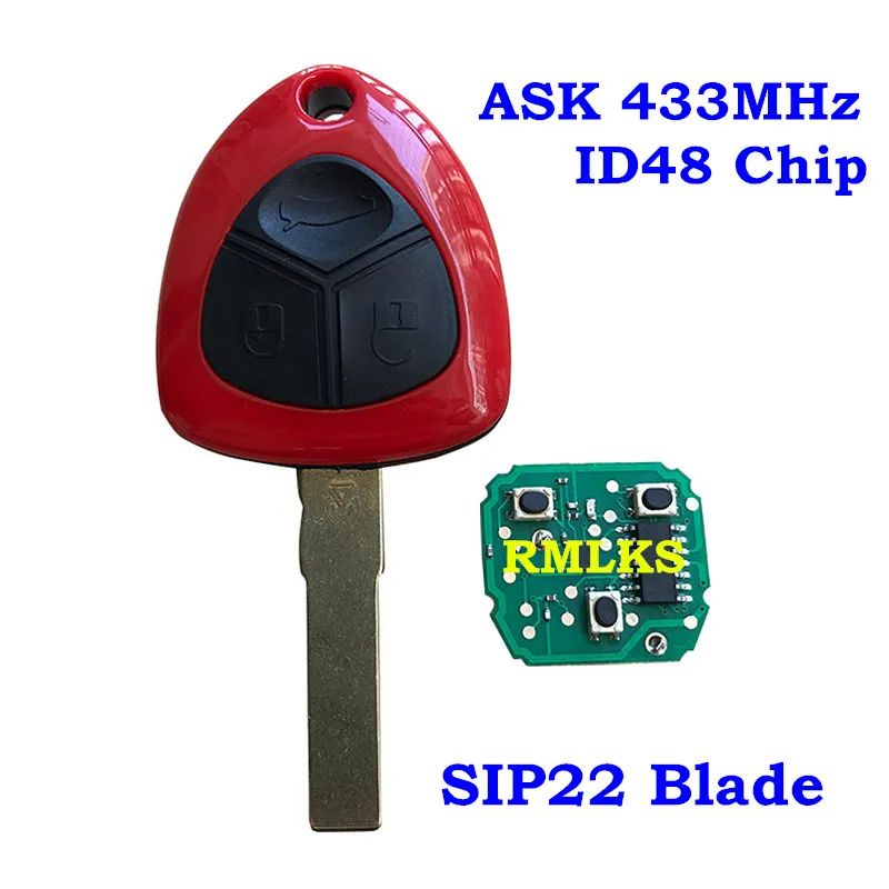 Новинка трехкнопочный телефон 433 МГц ID48 чип SIP22 Blade для Ferrari 458 Italia Калифорния 2010 2014