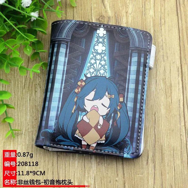 Hatsune Miku-1 Аниме один кусок короткий кошелек Обезьяна D Луффи Синтетическая кожа кошелек с карманом для монет - Цвет: Hatsune Miku-1