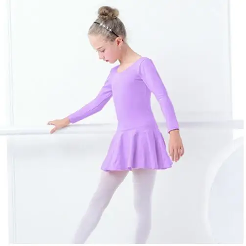 Leotard Long Sleeve Хлопковое балетное платье для танцев; детская одежда для балета для маленьких девочек; детское гимнастическое трико; тренировочная Одежда для танцев - Цвет: Leotard Long Sleeve
