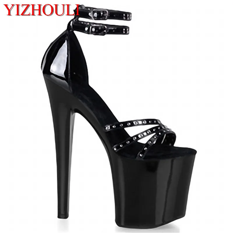 20cm Interest high-heeled shoes, the color core drill chain sandals, with sexy performance ultra-high performance Dance Shoes