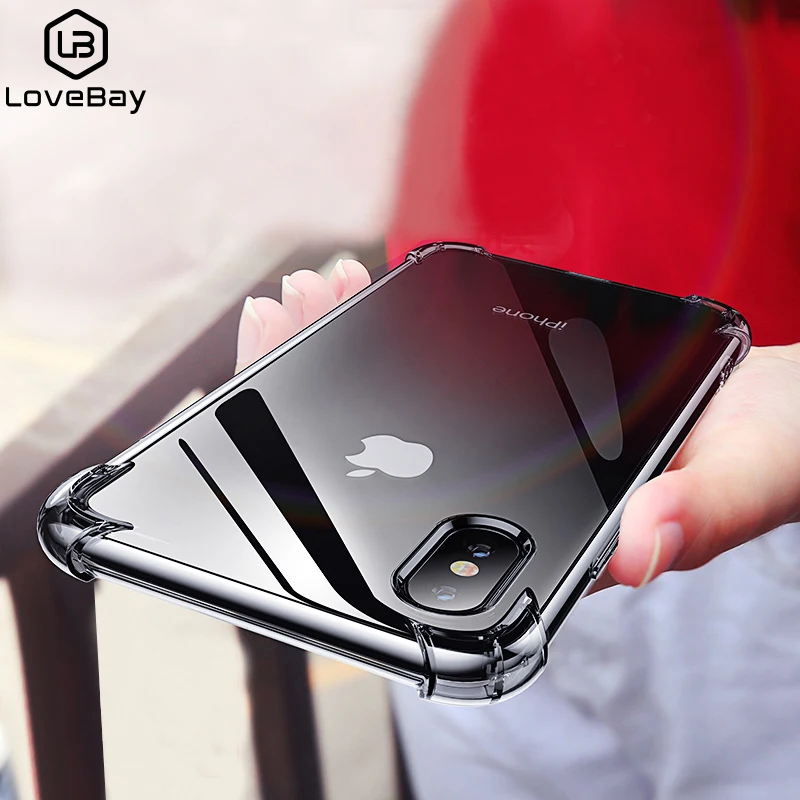 Lovebay модный прозрачный чехол для телефона для iPhone 11 Pro X XR XS Max 7 8 Plus TPU подушка безопасности анти-осенняя оболочка для iPhone 6 6s