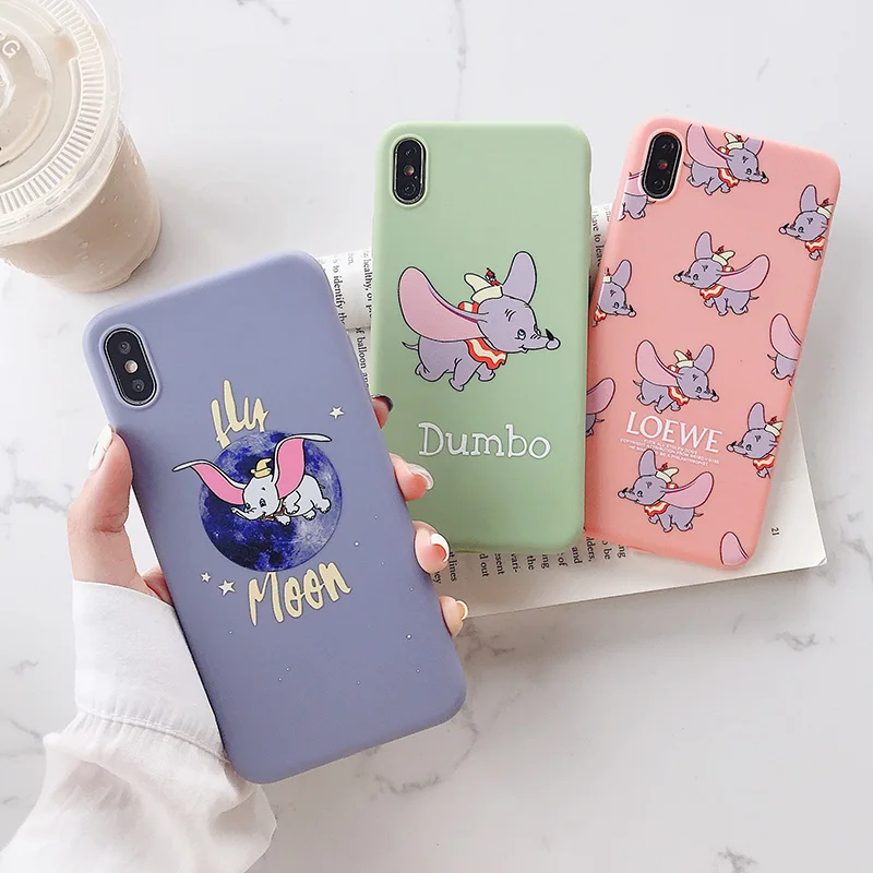 Cartoon Flying Elephant For iPhone Xs XR Max Mobile Phone Shell iPhone7 8 6s Plus Dumbo Soft Protective Case | Мобильные телефоны и