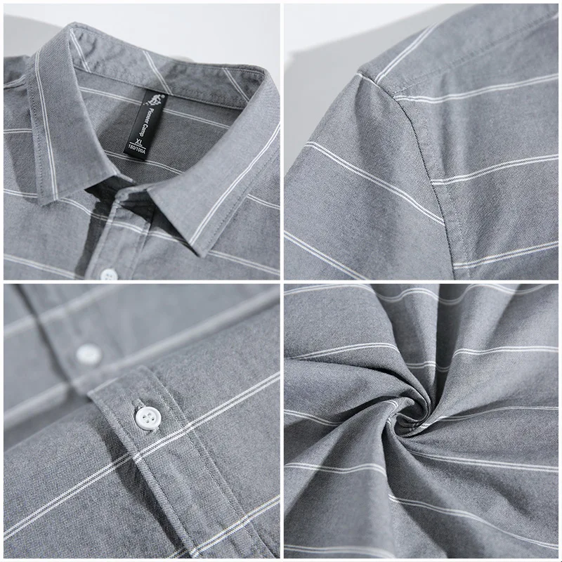 Мужская Повседневная рубашка в полоску из натурального хлопка ADC701121|brand shirt men|fashion
