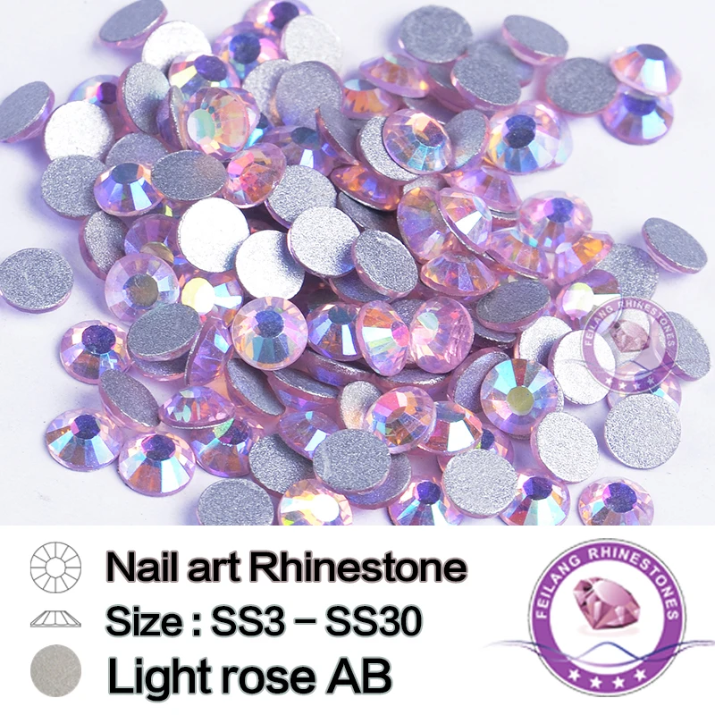 Стразы круглые с плоской задней поверхностью без горячей фиксации для ногтей
