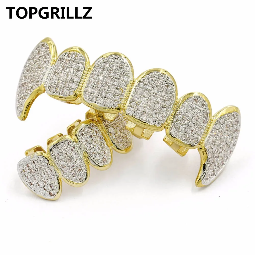 TOPGRILLZ новый набор для гриля с посеребренным покрытием фианитами и микрозакрепкой