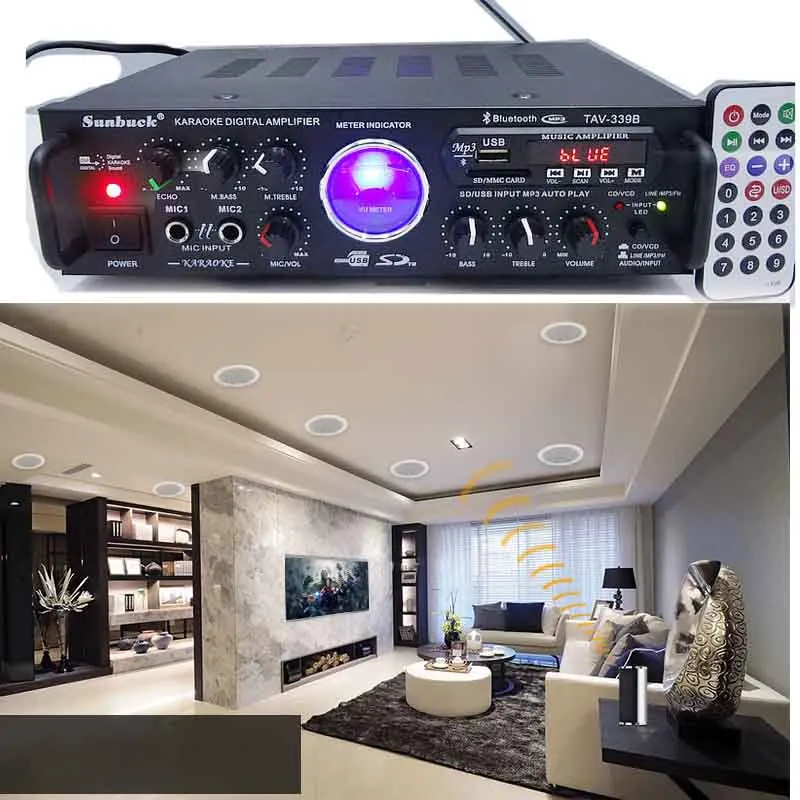 Автомобильный усилитель для караоке 240 Вт * 2 12 В/220 В/110 В|hifi home|karaoke amplifieramplifier microphone